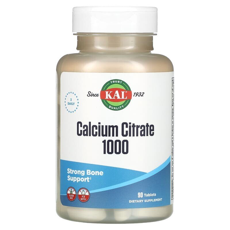 Цитрат кальция KAL Calcium Citrate 1000 mg, 90 таблеток