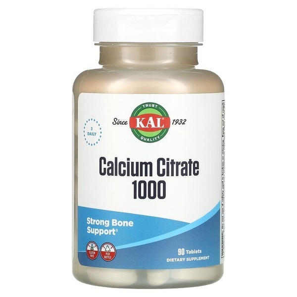 Цитрат кальция KAL Calcium Citrate 1000 mg, 90 таблеток