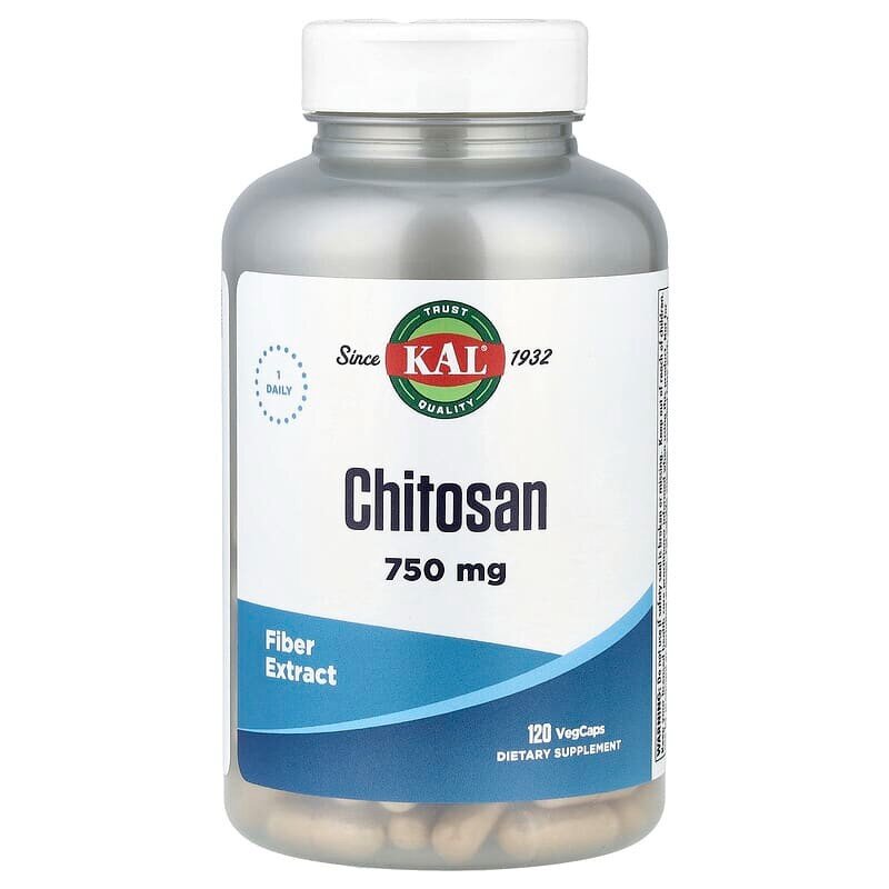 Хітозан KAL Chitosan 750 mg, 120 вегакапсул