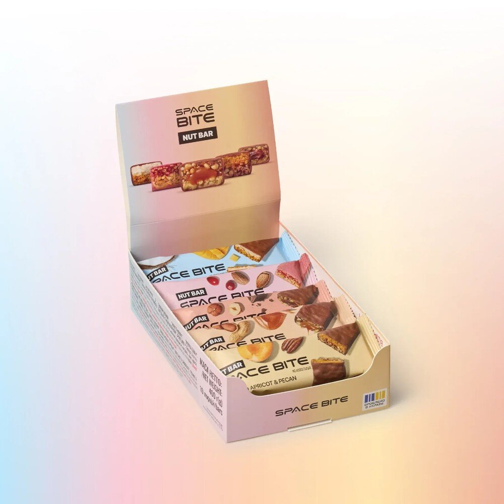 Блок батончиків Spacefood Space Bite Nut Bar MIX, 10*40 грам