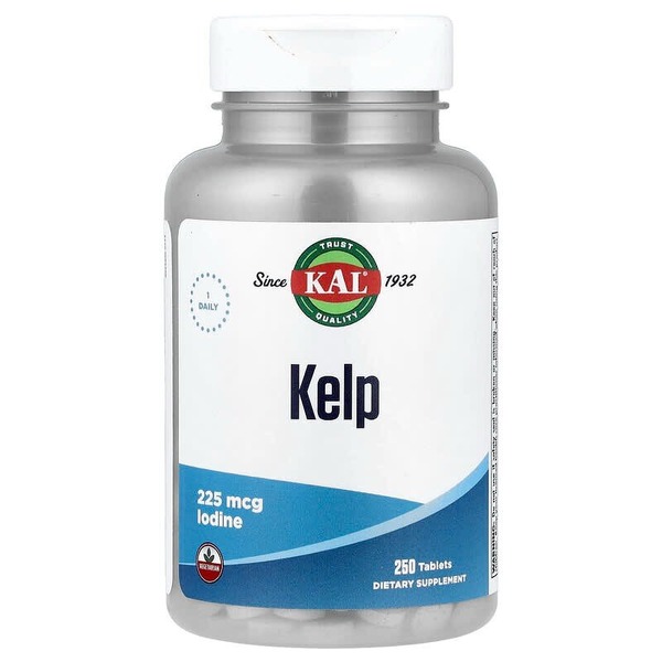 Йод KAL Kelp Iodine 225 mcg, 250 таблеток