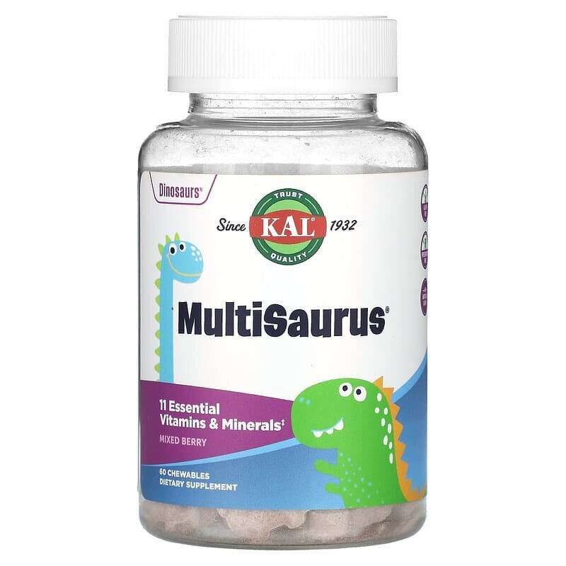 Витамины для детей KAL MultiSaurus, 60 жевательных таблеток