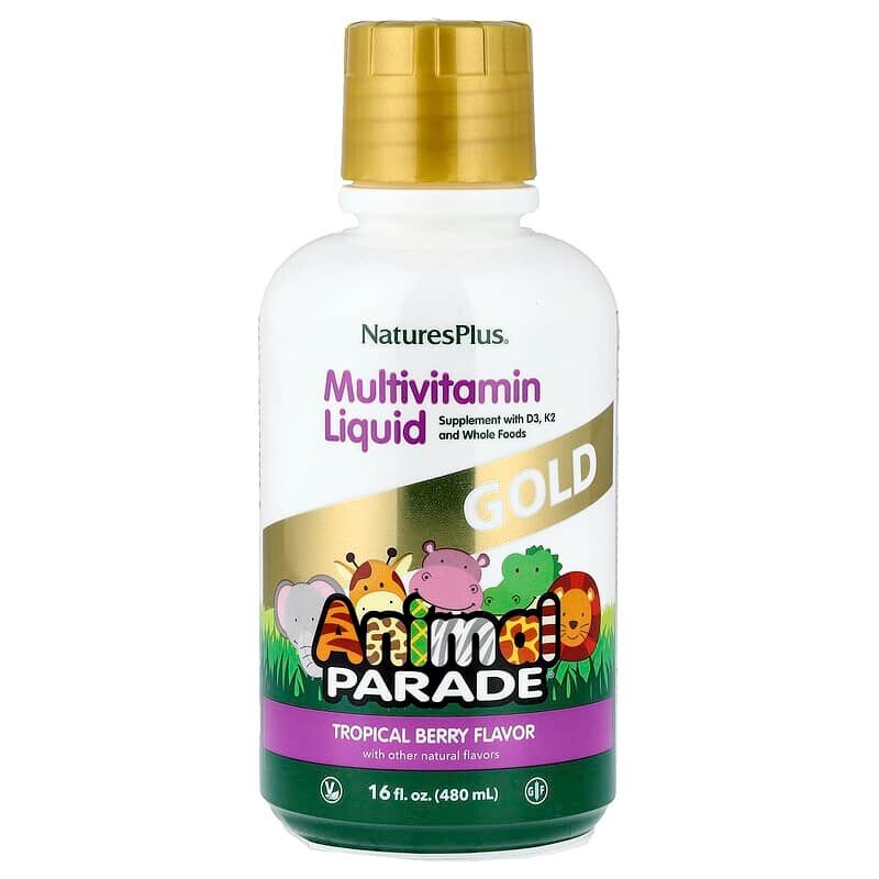 Жидкие витамины для детей Natures Plus Animal Parade Gold, 473 мл