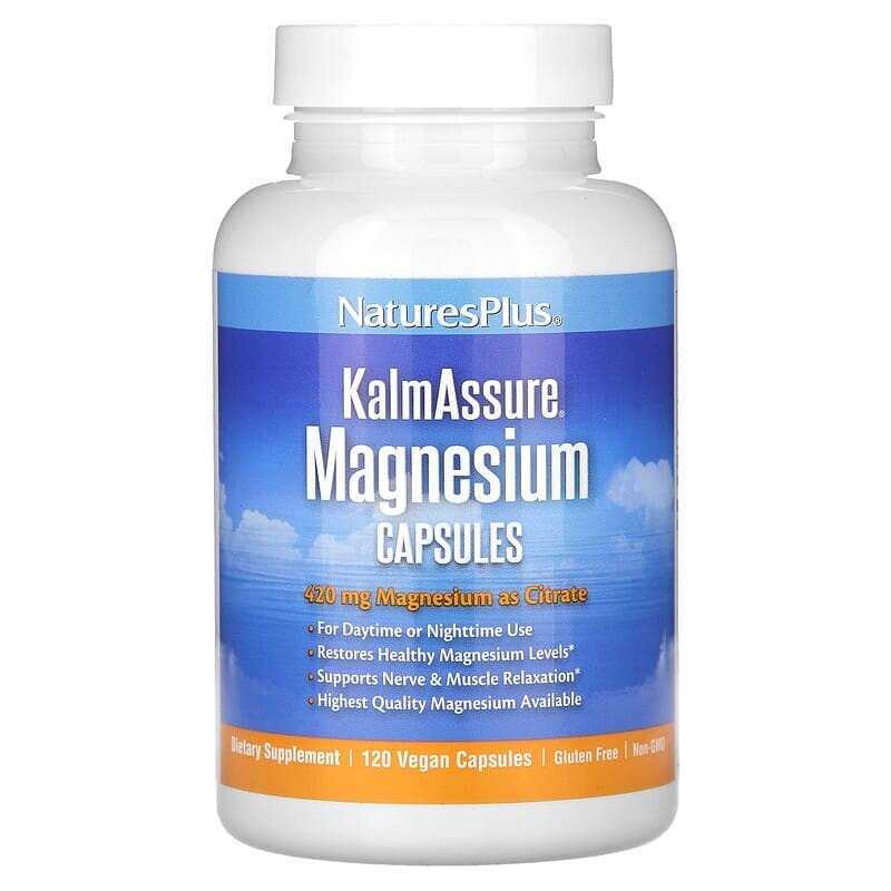 Магній Natures Plus Kalm Assure Magnesium, 120 вегакапсул