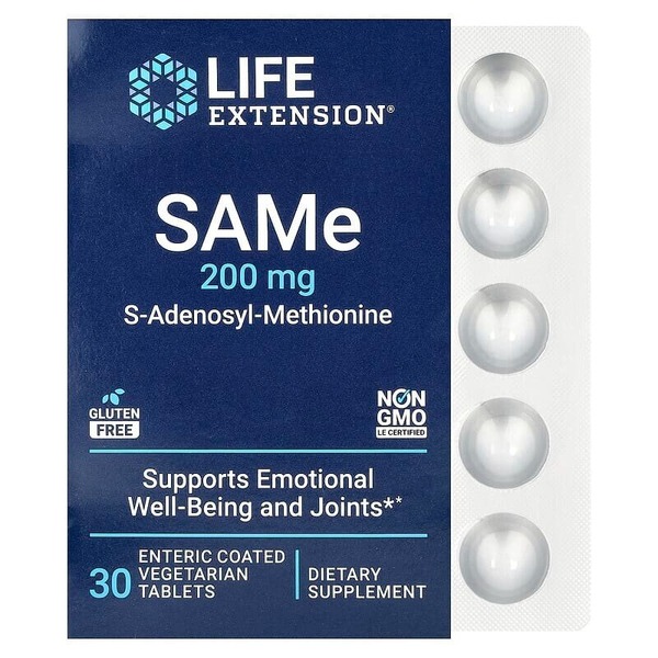 Амінокислота Life Extension SAMe 200 mg, 30 таблеток