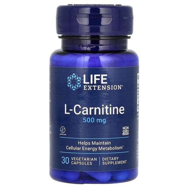 Жироспалювач Life Extension L-Carnitine 500 mg, 30 вегакапсул