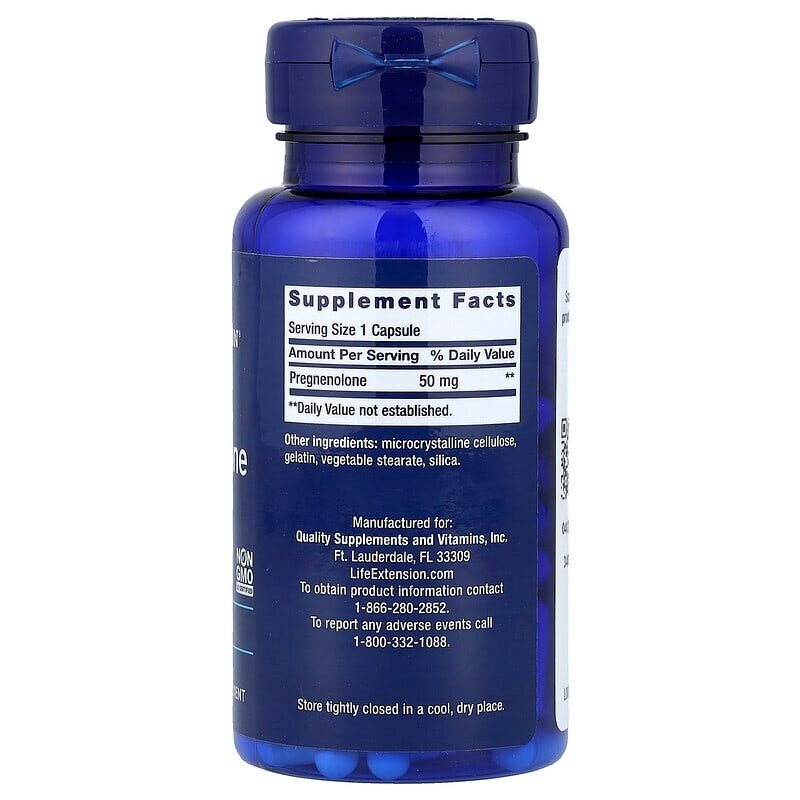 Натуральна добавка Life Extension Pregnenolone 50 mg, 100 таблеток. Фото 2