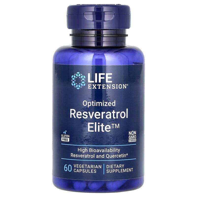 Натуральная добавка Life Extension Resveratrol Elite, 30 вегакапсул