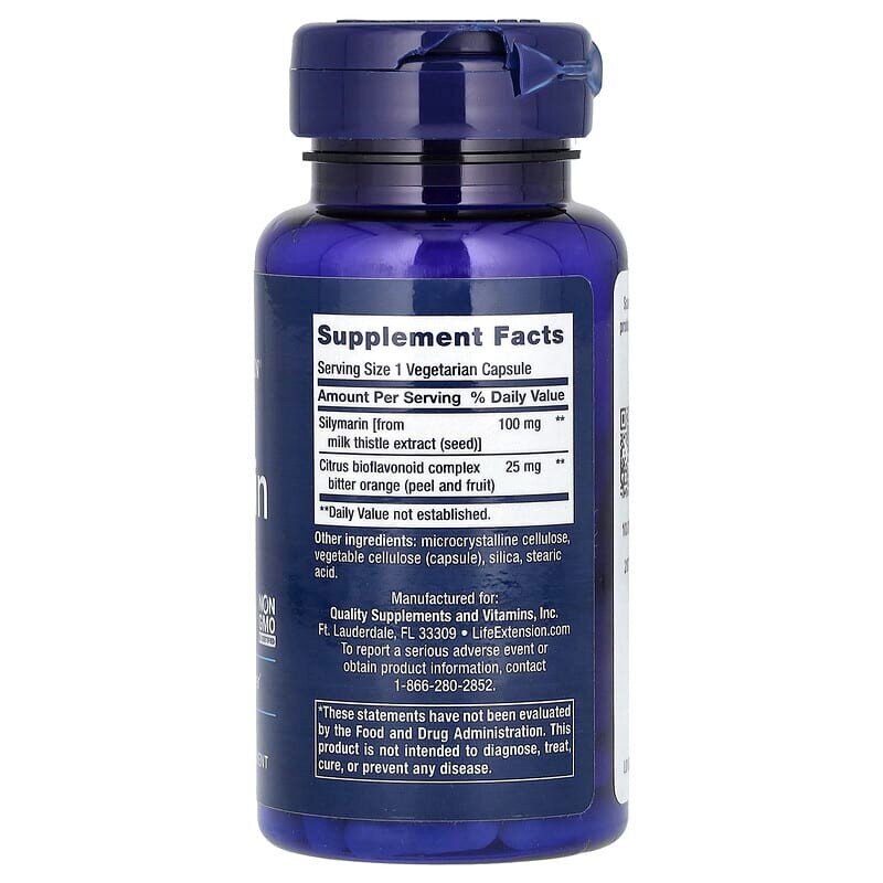 Натуральная добавка Life Extension Silymarin 100 mg, 90 вегакапсул. Фото 2