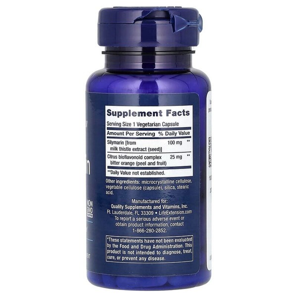Натуральная добавка Life Extension Silymarin 100 mg, 90 вегакапсул. Фото 2