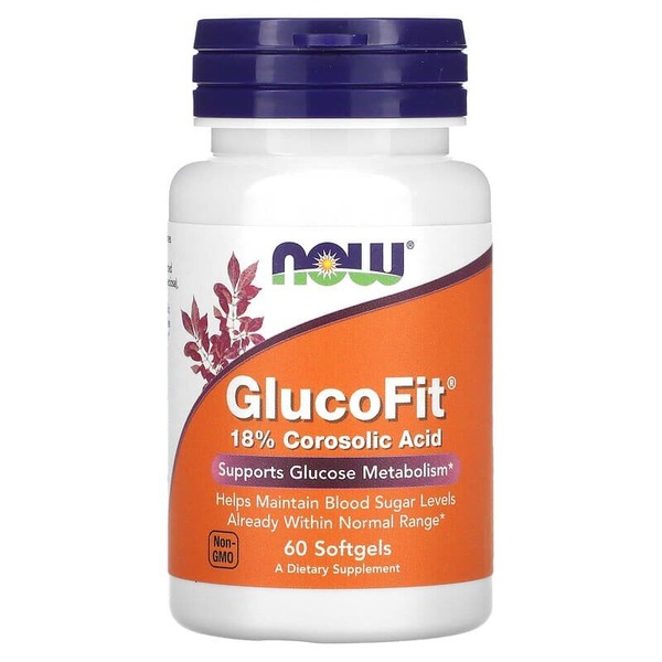 Екстракт листа банаби NOW GlucoFit, 60 капсул