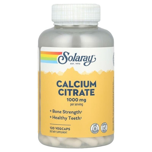 Витамины и минералы Solaray Calcium Citrate 1000 mg, 120 вегакапсул