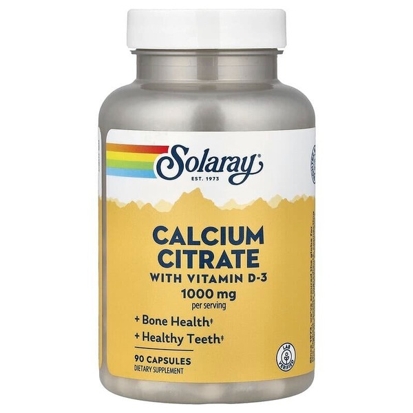 Вітаміни та мінерали Solaray Calcium Citrate with Vitamin D3, 90 капсул