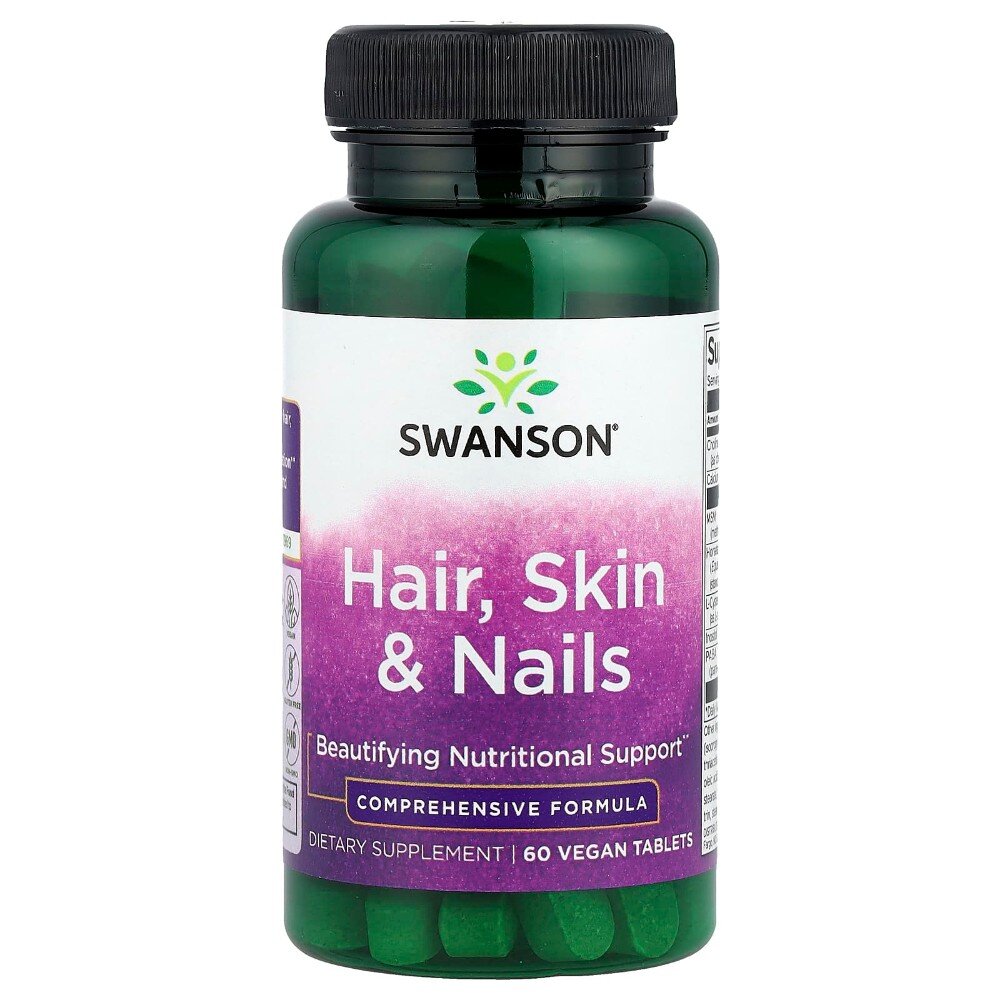 Комплекс для поддержки красоты Swanson Hair, Skin & Nails, 60 таблеток