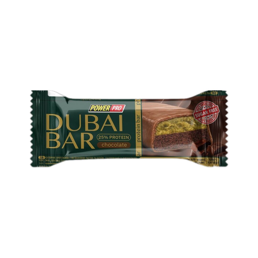 Батончик Power Pro Dubai Bar Sugar Free, 50 грам. Фото 3