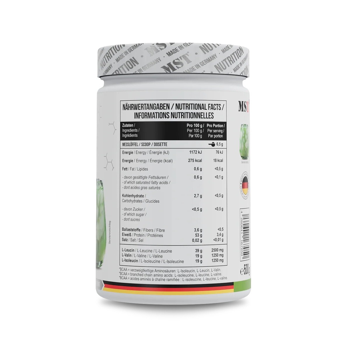 Аминокислоты MST Nutrition BCAA ZERO, 500 грамм. Фото 5