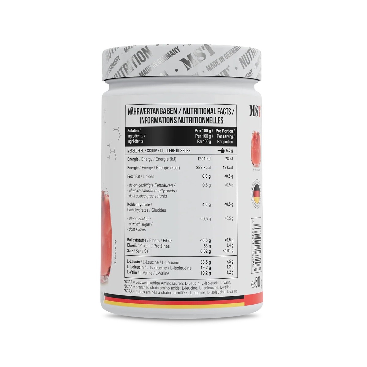 Аминокислоты MST Nutrition BCAA ZERO, 500 грамм. Фото 2