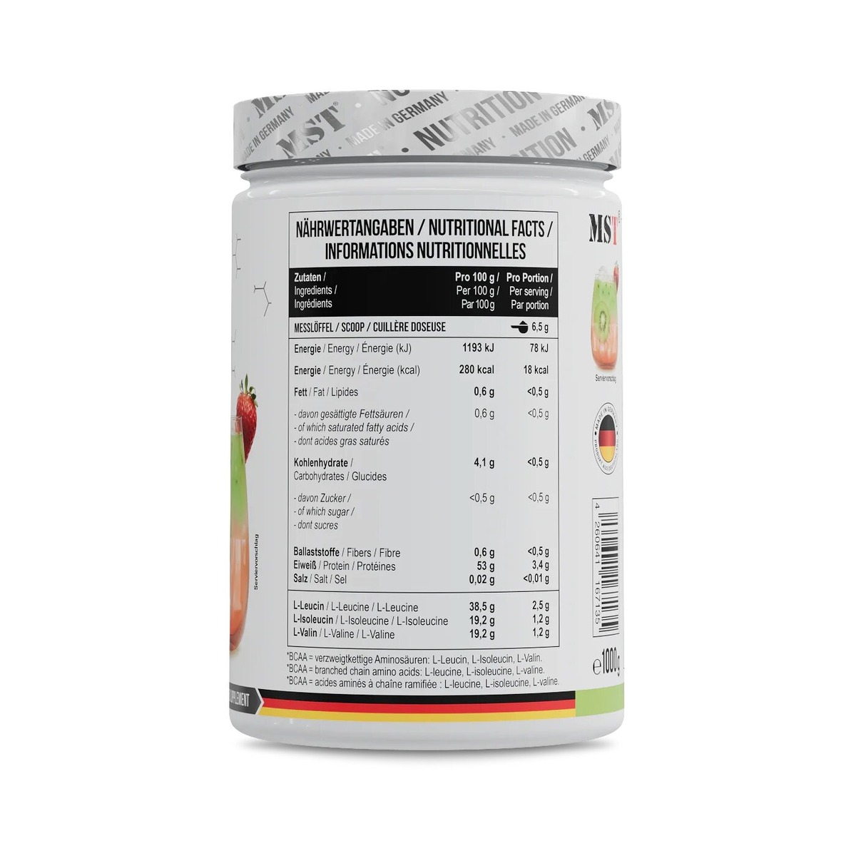 Аминокислоты MST Nutrition BCAA ZERO, 1 кг. Фото 11