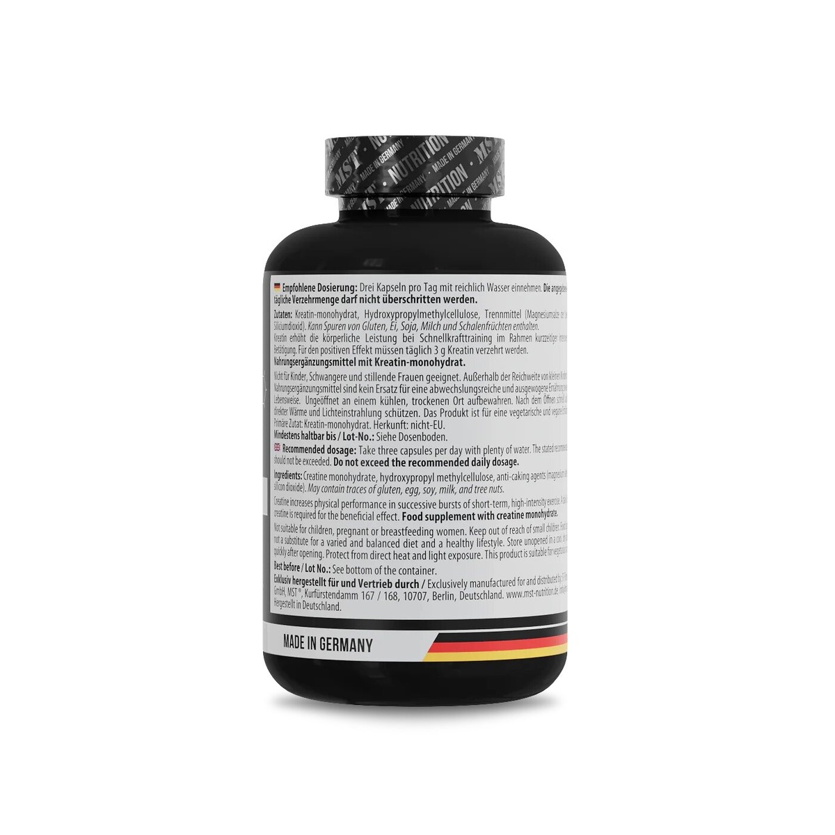 Моногідрат креатину MST Nutrition Creatine Monohydrate, 180 капсул. Фото 3