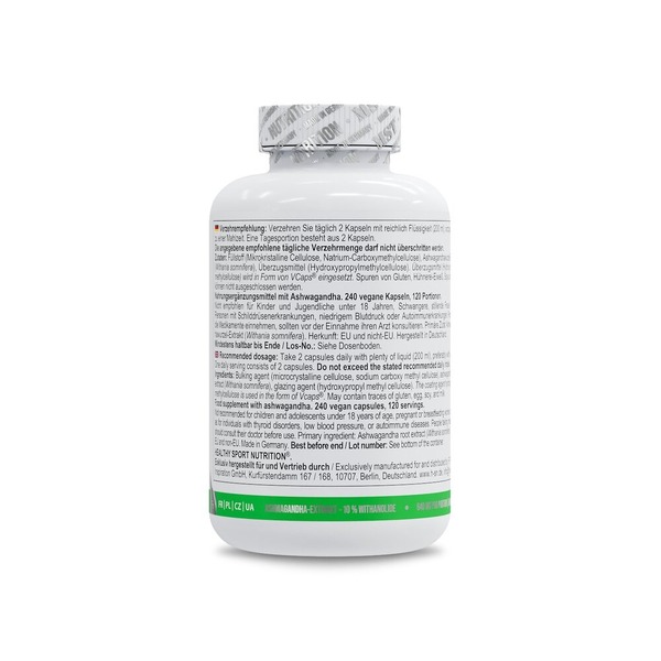 Екстракт ашваганди Healthy Ashwagandha 10%, 240 капсул. Фото 3