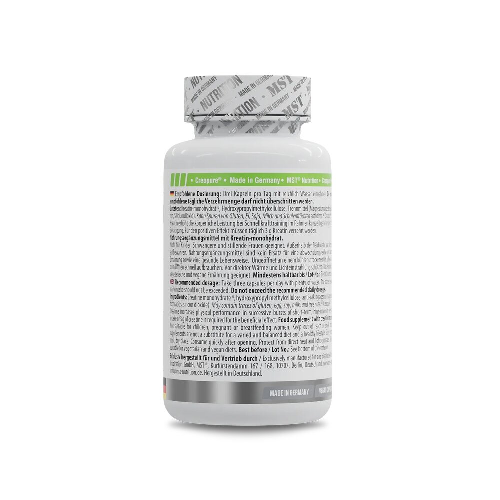 Креатин моногідрат MST Nutrition Creatine PRO Creapure, 90 капсул. Фото 3