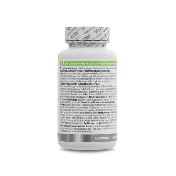 Креатин моногідрат MST Nutrition Creatine PRO Creapure, 90 капсул. Фото 3
