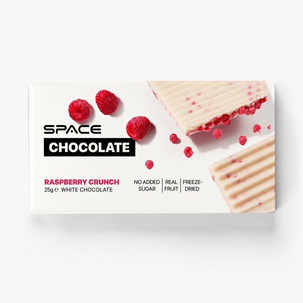 Білий шоколад Spacefood Space Chocolate Raspberry Crunch, 25 грам