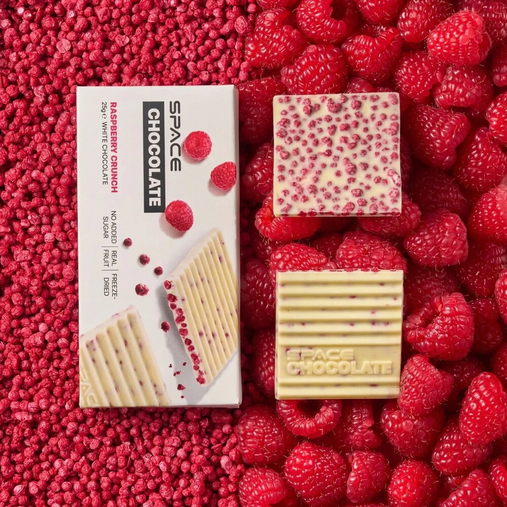 Білий шоколад Spacefood Space Chocolate Raspberry Crunch, 25 грам. Фото 3
