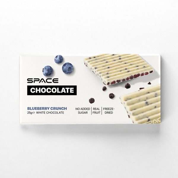Блок белого шоколада Spacefood Space Chocolate Blueberry Crunch, 10*25грамм. Фото 2