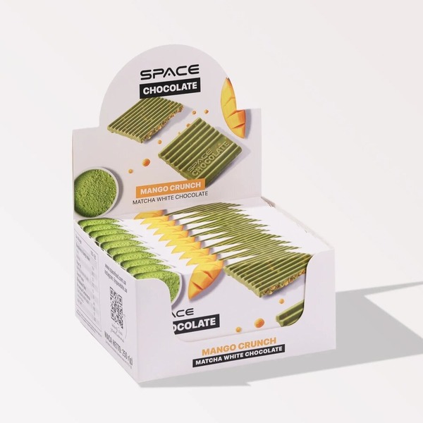 Блок белого шоколада с матча Spacefood Space Chocolate Mango Crunch, 10*25грамм