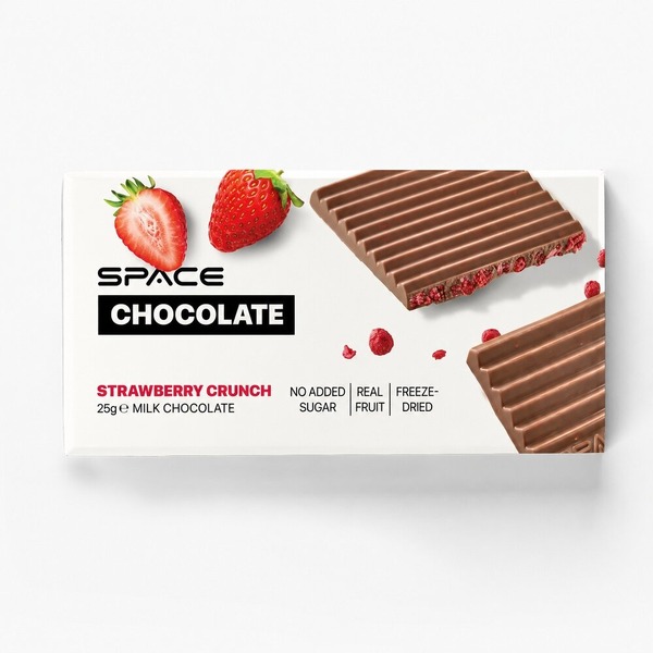 Блок молочного шоколаду Spacefood Space Chocolate Strawberry Crunch, 10*25 грам. Фото 2