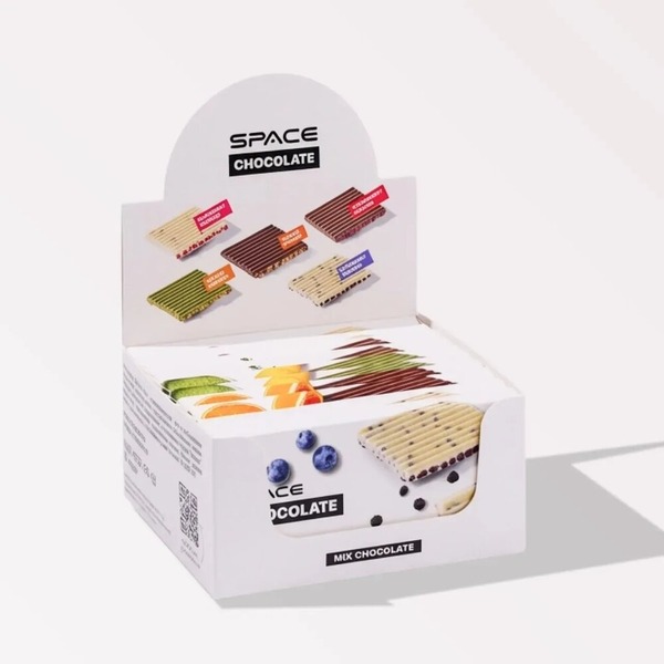 Блок шоколада Spacefood Space Chocolate MIX Crunch, 10*25 грамм
