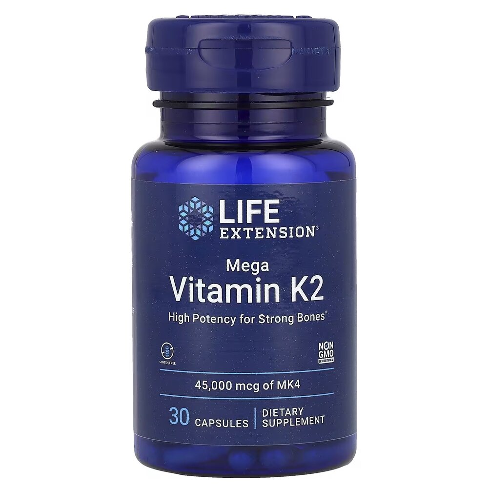 Витамин K2 MK-4 Life Extension Mega Vitamin K2 45000 mcg, 30 капсул