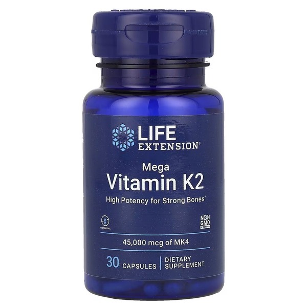 Витамин K2 MK-4 Life Extension Mega Vitamin K2 45000 mcg, 30 капсул