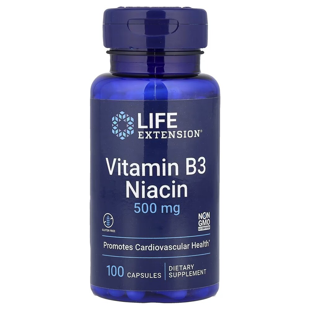 Ниацин Life Extension Vitamin B3 Niacin, 100 капсул