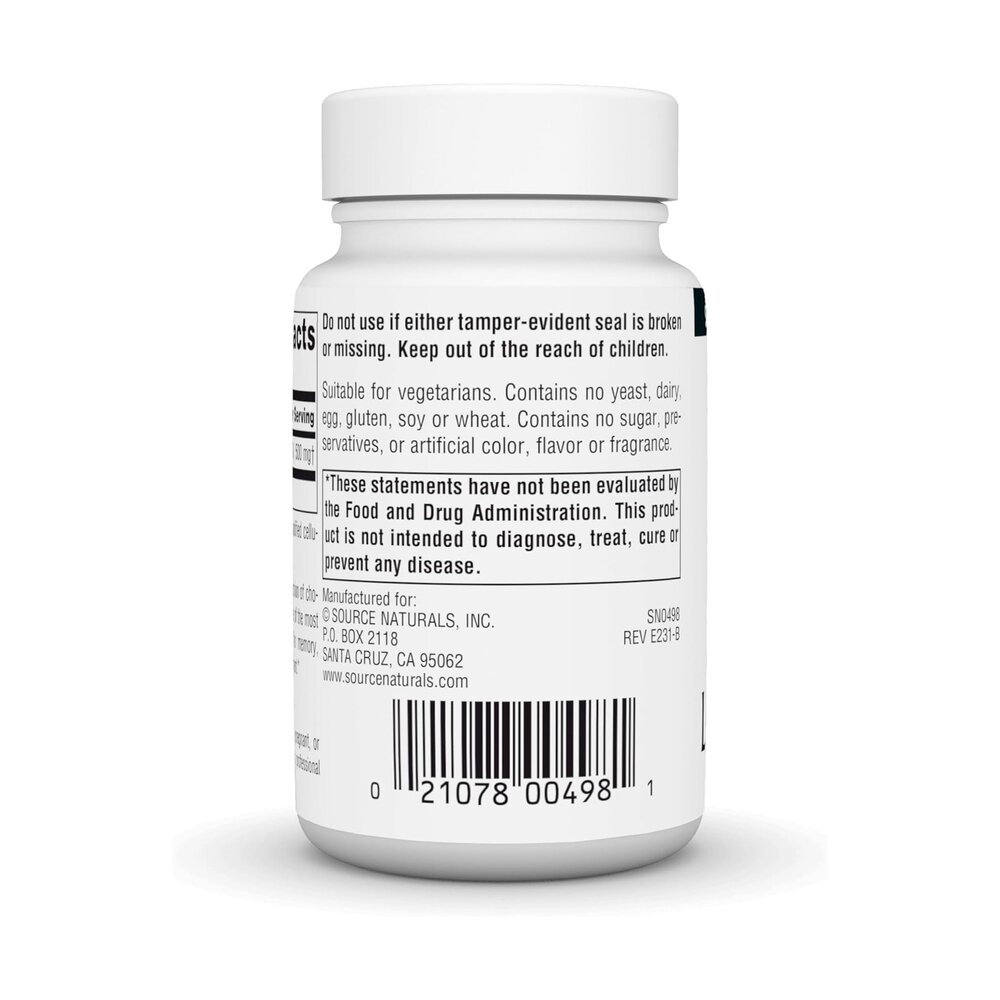 Ацетил L-карнітин Source Naturals Acetyl L-Carnitine 500 mg, 30 таблеток. Фото 3