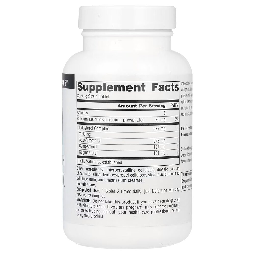 Фитостеролы Source Naturals Beta Sitosterol 375 mg Mega Strength, 60 капсул. Фото 2