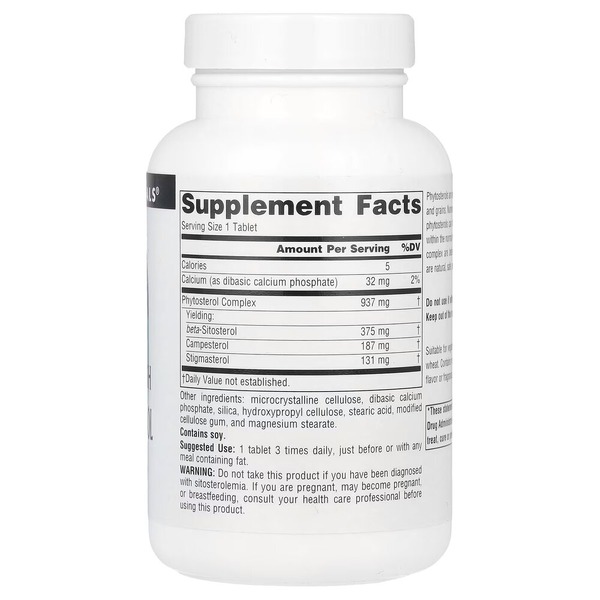 Фитостеролы Source Naturals Beta Sitosterol 375 mg Mega Strength, 60 капсул. Фото 2
