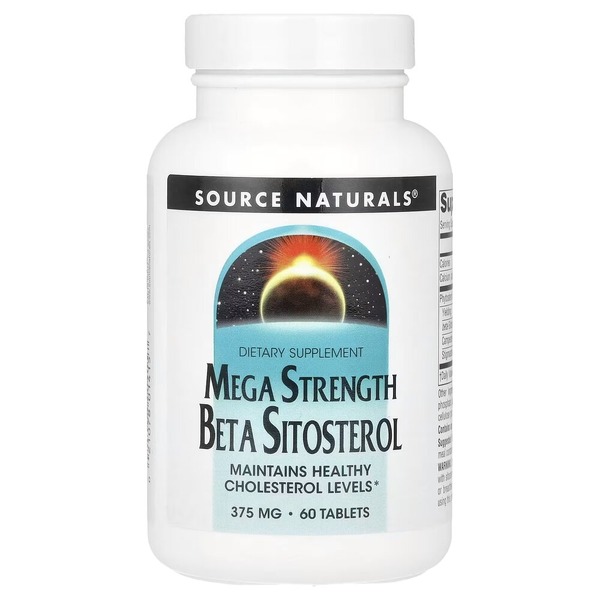 Фітостероли Source Naturals Beta Sitosterol 375 mg Mega Strength, 60 капсул