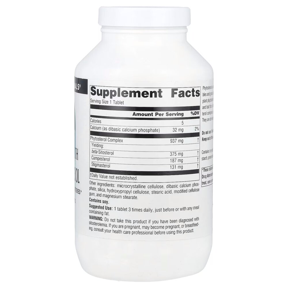 Фитостеролы Source Naturals Beta Sitosterol 375 mg Mega Strength, 240 капсул. Фото 2