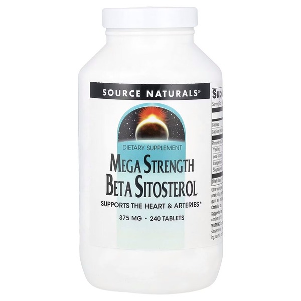 Фитостеролы Source Naturals Beta Sitosterol 375 mg Mega Strength, 240 капсул