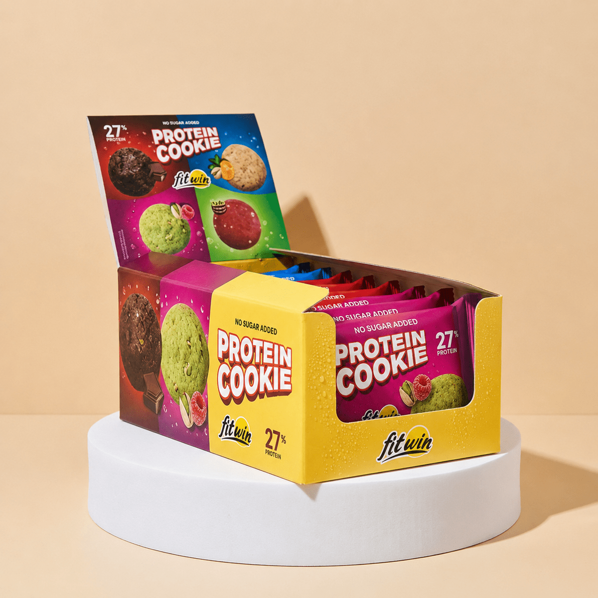 Микс протеинового печенья FitWin Protein Cookie 27%, 8*40 грамм MIX
