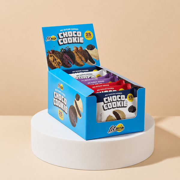 Микс протеинового печенья FitWin Protein Cookie 25% Glazed, 8*40 грамм MIX