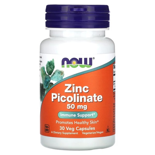 Цинк пиколинат NOW Zinc Picolinate 50 mg, 30 вегакапсул для поддержания иммунитета