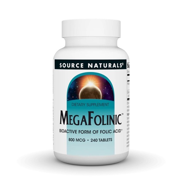 Біоактивна фоліева кіслота Source Naturals MegaFolinic 800 mg, 240 таблеток