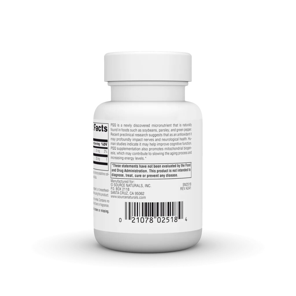 Піролохінолінхінон Source Naturals PQQ Mind, 30 таблеток. Фото 3