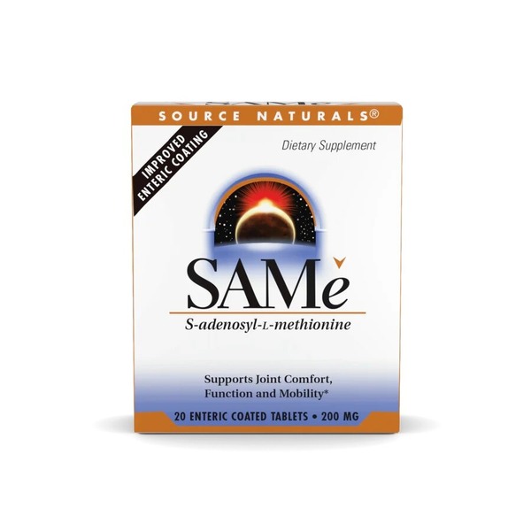 S-аденозил-L-метіонін Source Naturals SAMe 200 mg Enteric Coated, 20 таблеток