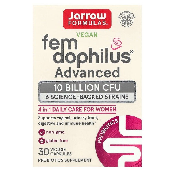 Пробіотики Jarrow Formulas Vegan Fem Dophilus Advanced 10 Billion CFU, 30 вегакапсул