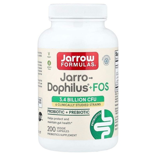 Пробіотики Jarrow Formulas Vegan Jarro-Dophilus Plus FOS, 100 вегакапсул