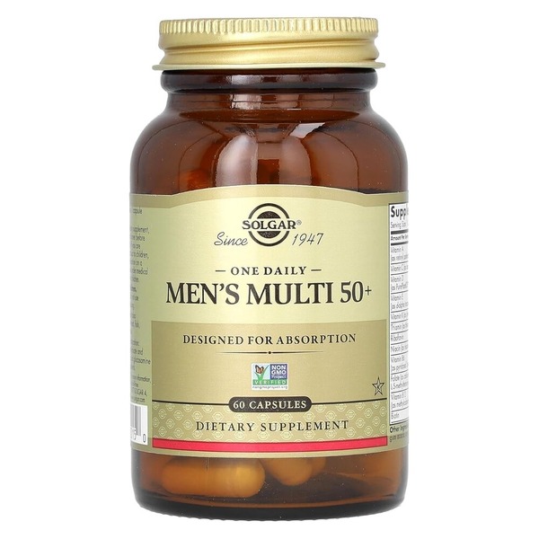 Чоловічий мультивітамінний комплекс Solgar One Daily Men’s Multi 50+, 60 капсул. Фото 2